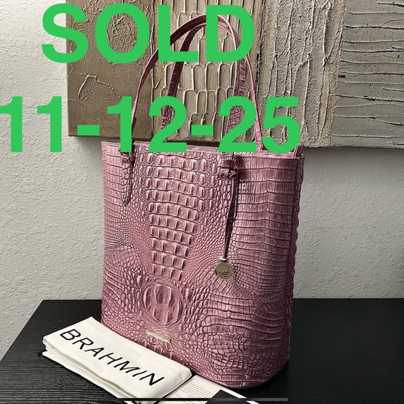 Brahmin Ezra Tote in MULBERRY POTION MELBOURNE W/Leather Eye Medallions NWT - Picture 1 of 9